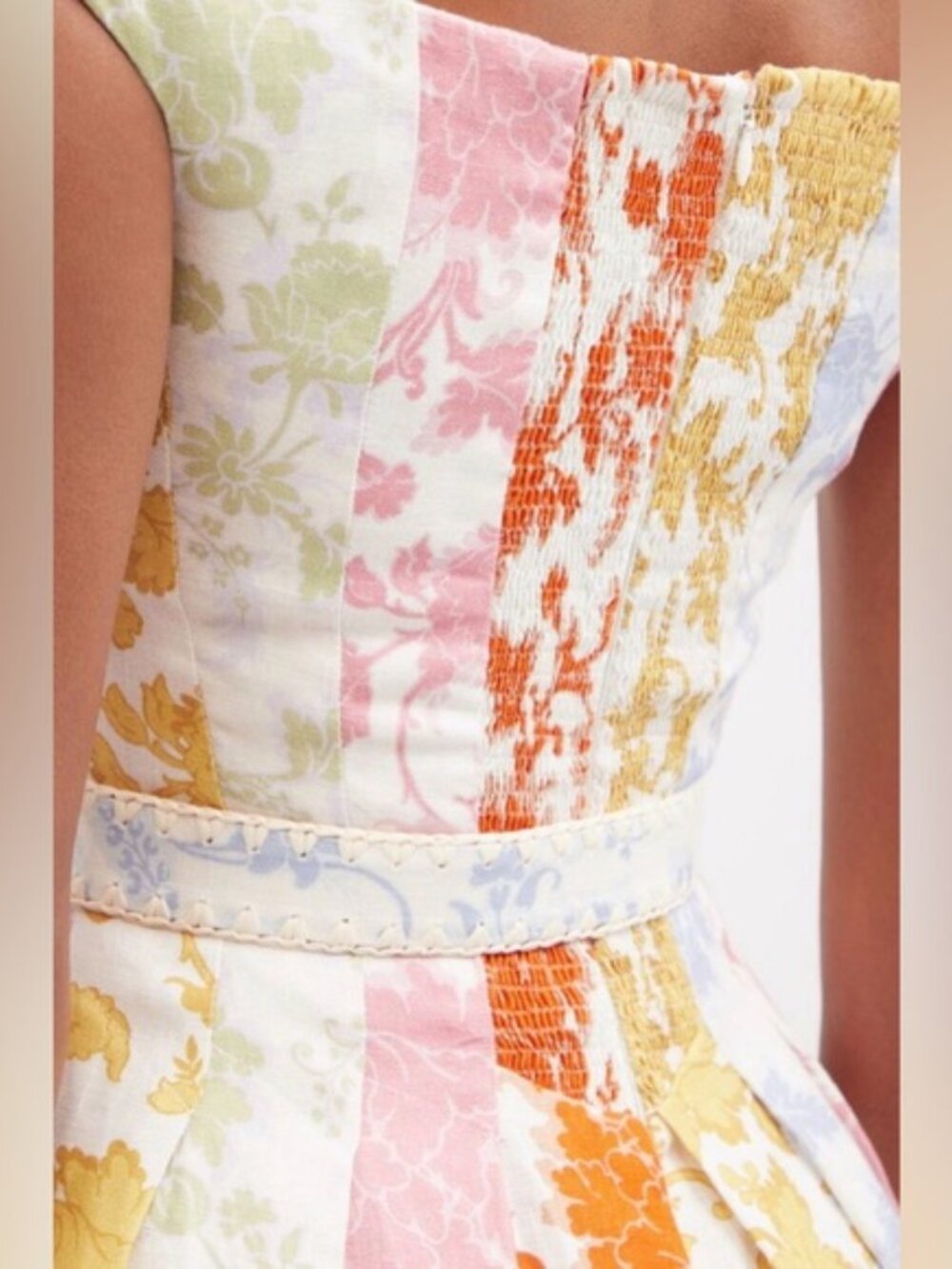 Zimmermann Postcard Spliced Multicolor Off-Shoulder Mini Dress. Size 1/S - Picture 6 of 15